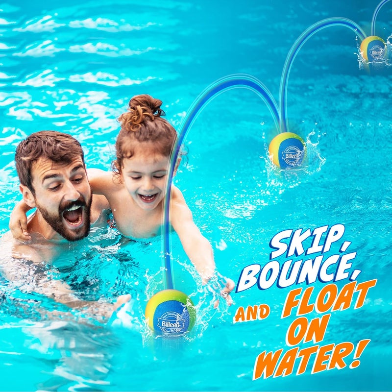 Billeeit 5Pcs Water Skipping Balls Set for Pool Play, Multi-Colored Splash Water Bouncing Balls, Fun Water Pool Beach Swim Toys & Games for Kids 3+ 4-8-12 and Adults - Image 5